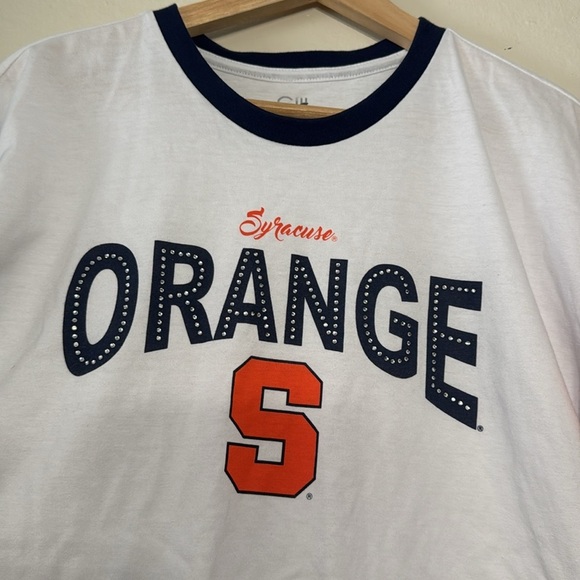 NWT Syracuse University Wmns Orange Sports Teams Bedazzled Sparkly T-Shirt - Picture 3 of 7